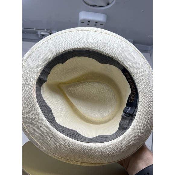 Genuine Goorin Bros Straw Fedora Size M Natural‎ With Feather EUC - Picture 7 of 8